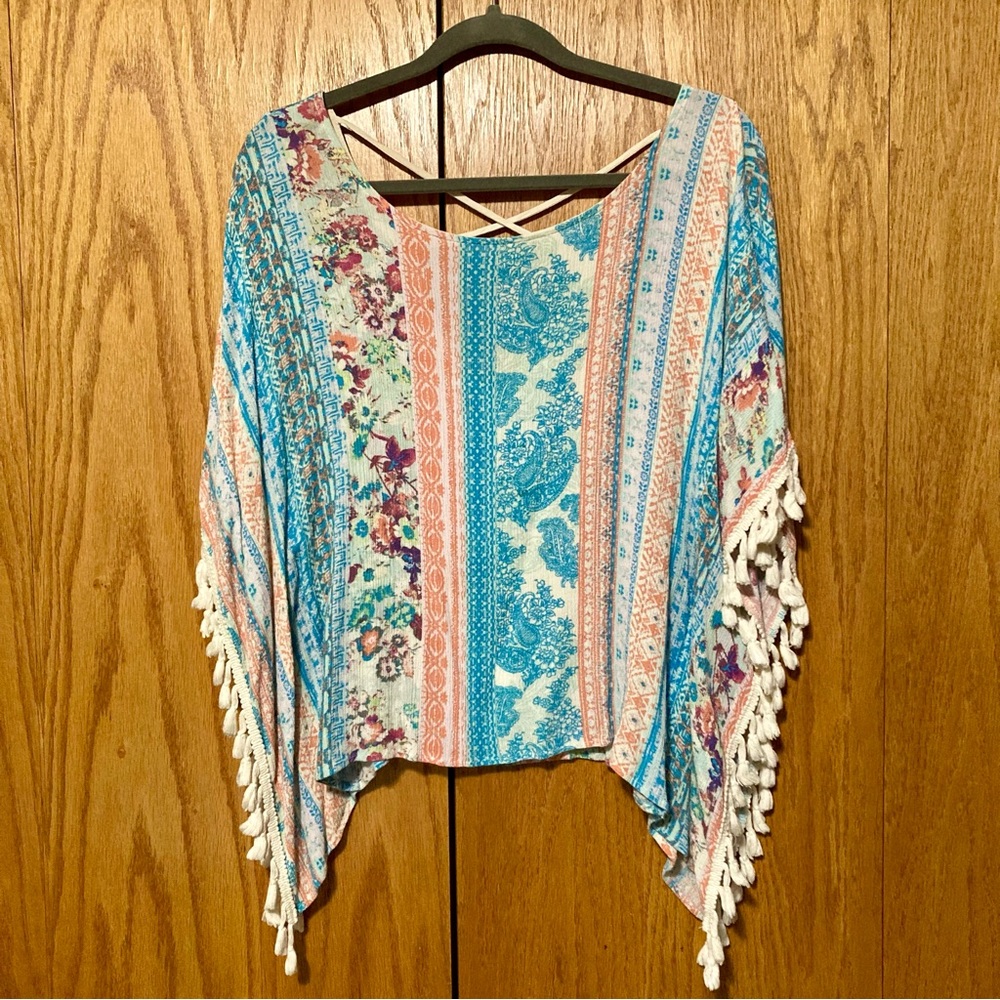 🩵 Boho Printed Tassel Top 🩵